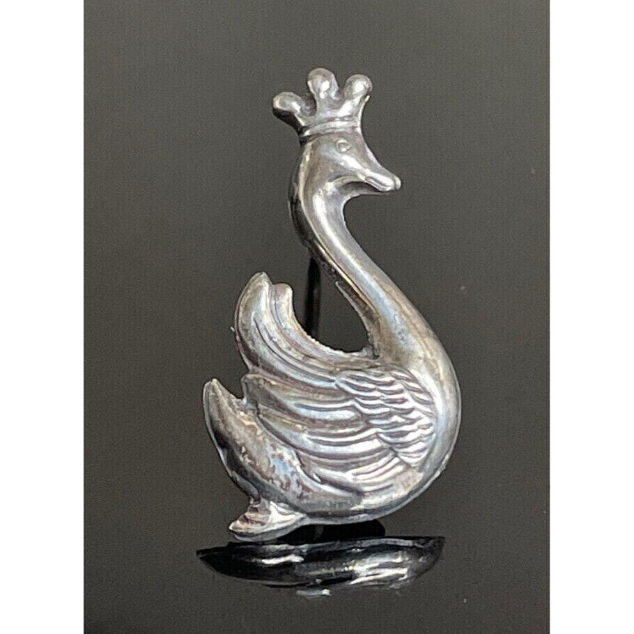 925 STERLING SILVER QUEEN SWAN  BROOCH SKY