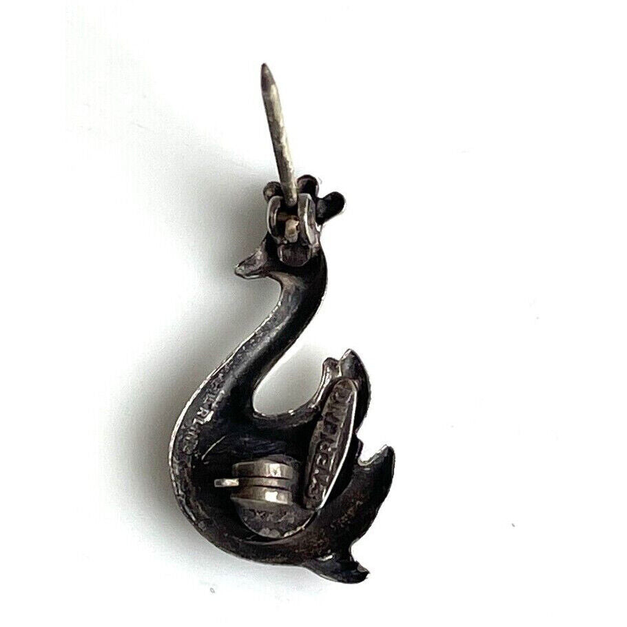 925 STERLING SILVER QUEEN SWAN  BROOCH SKY