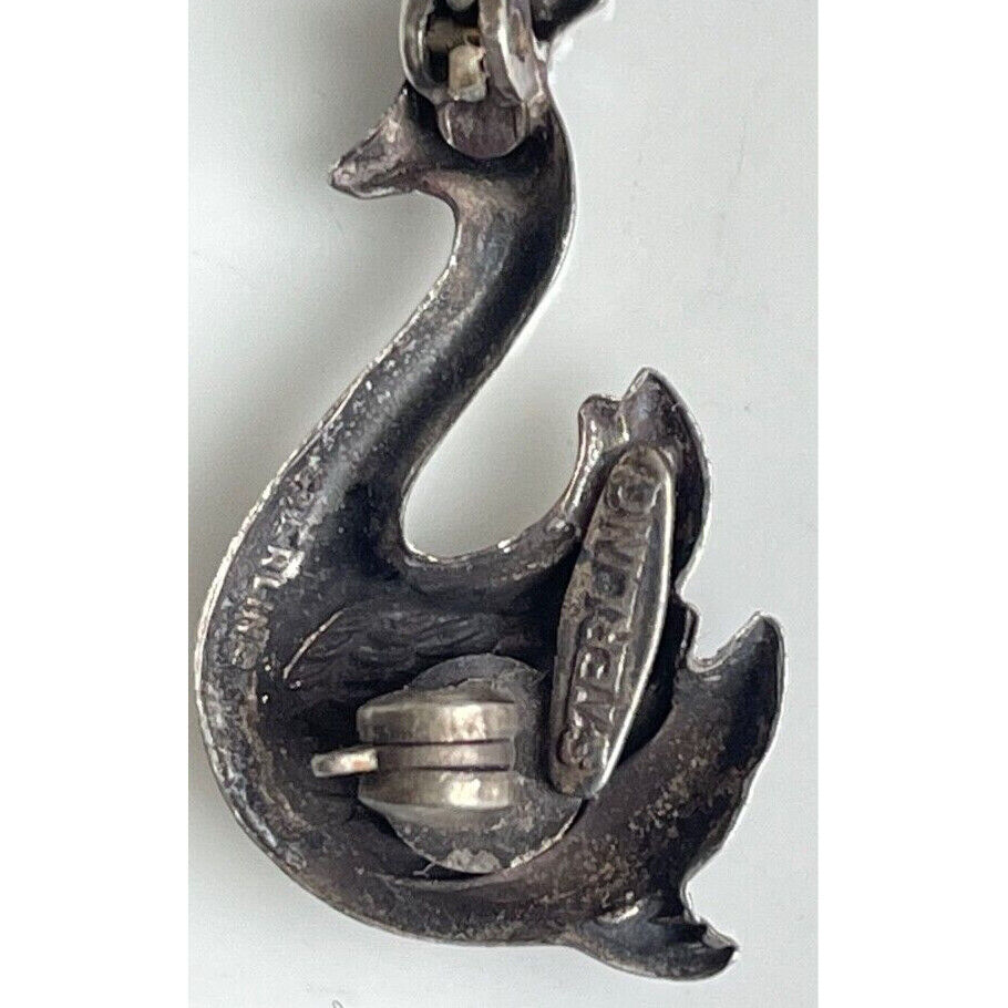 925 STERLING SILVER QUEEN SWAN  BROOCH SKY