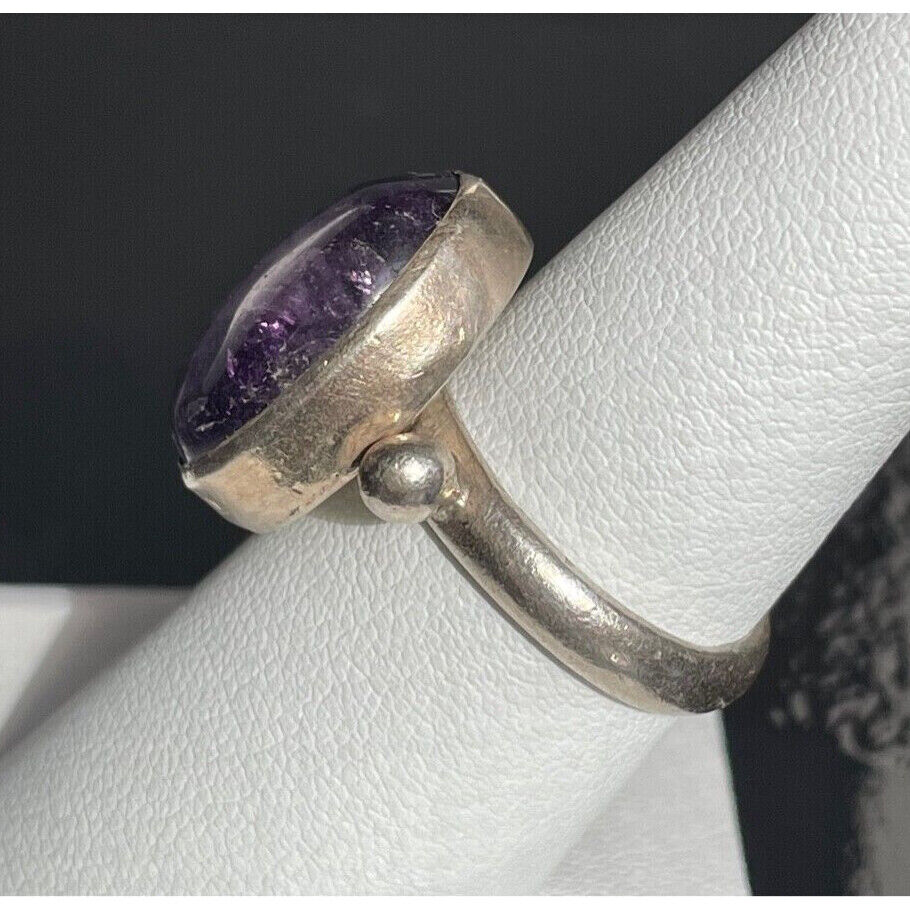 925 STERLING SILVER CHAROITE RING SIZE 8.25 SKY