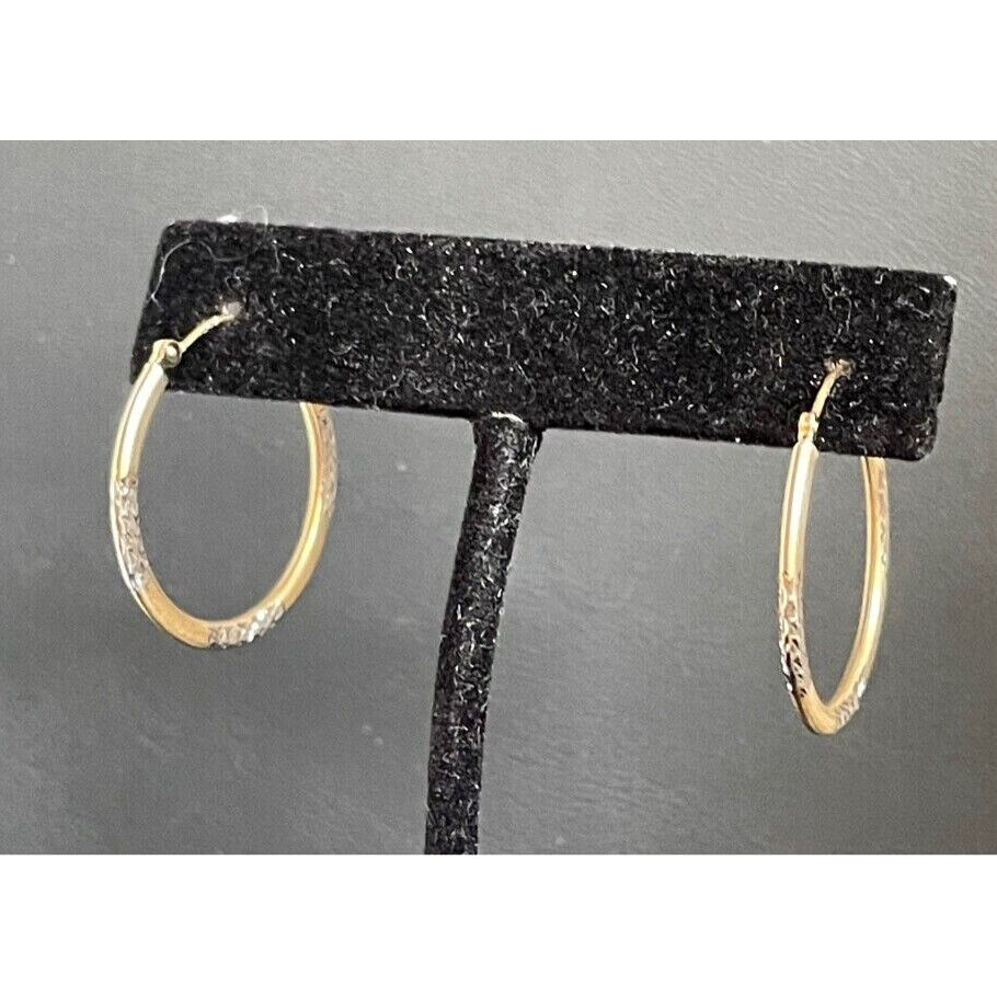 JCM 14K BI-TONE GOLD HOOP EARRINGS SKY