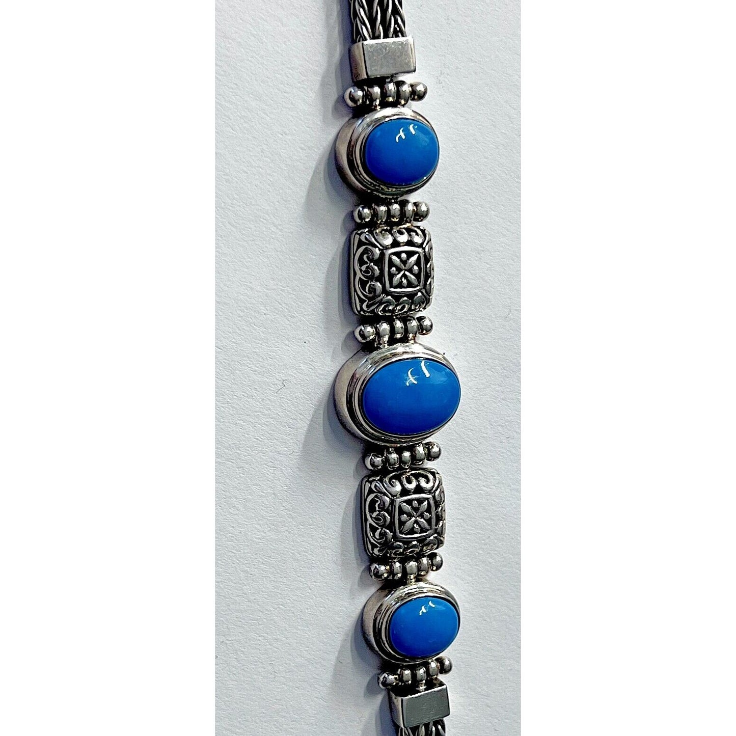 ORNATE 925 ATERLING SILVER AND TURGUOISE BRACELET SKY