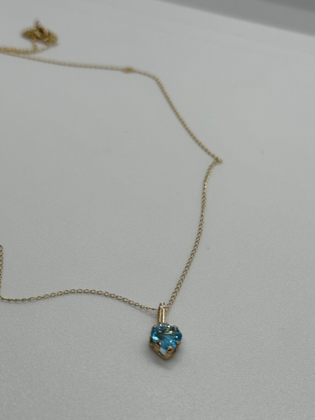 10K YELLOW GOLD NECKLACE TOPAZ & DIAMOND HEART