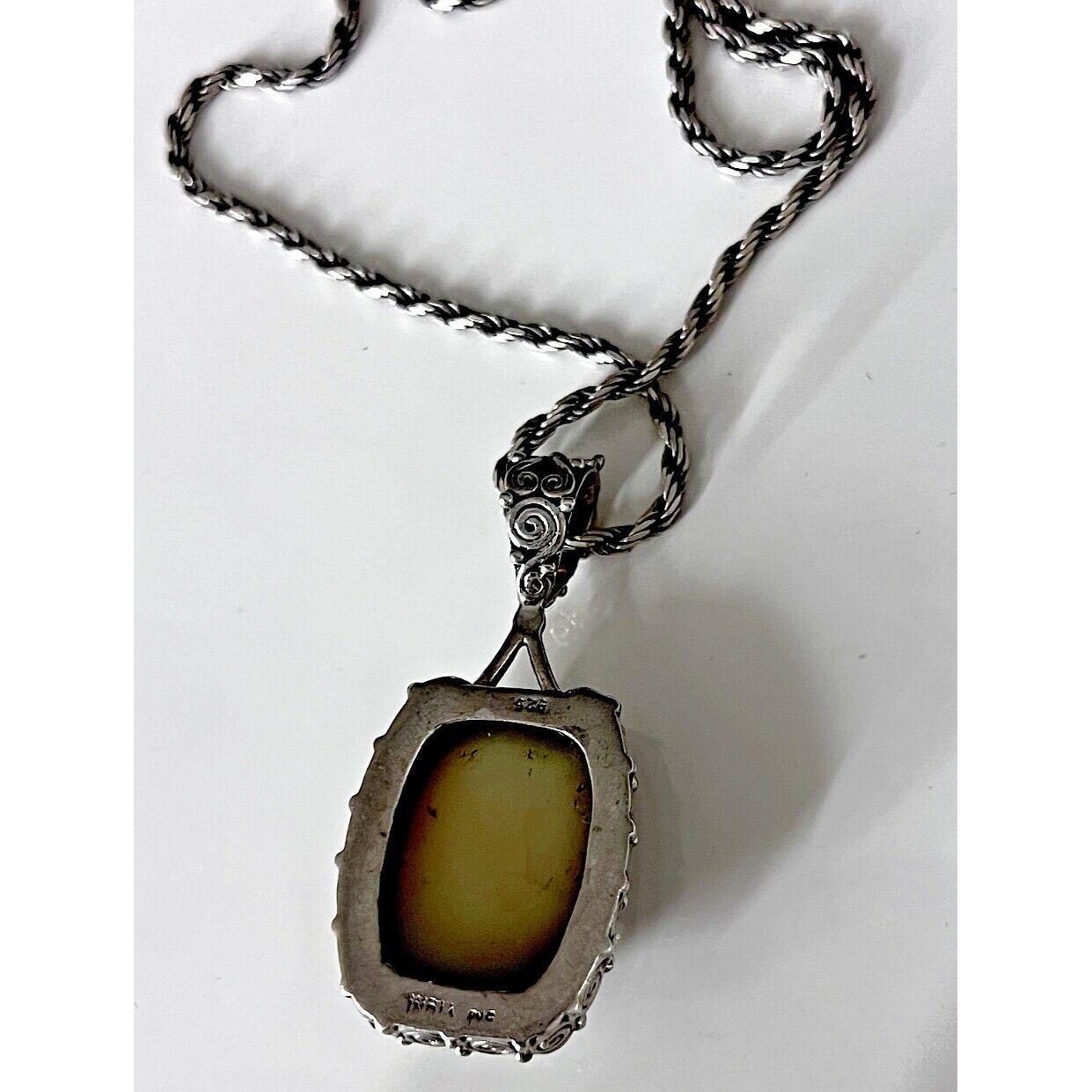 925 STERLING SILVER DRUZY HEMATITE PENDANT NECKLACE SKY