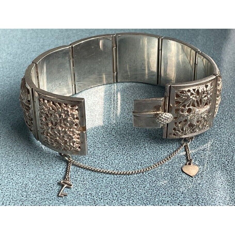 EXQUISITE 925 STERLING SILVER PROFOUNDLY ORNATE BRACELET SKY