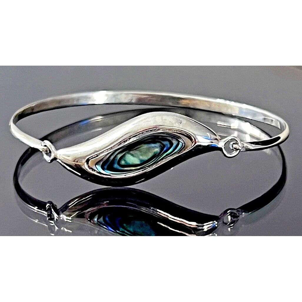 ELEGANT 925 STERLING SILVER AND ABALONE BRACELET SKY