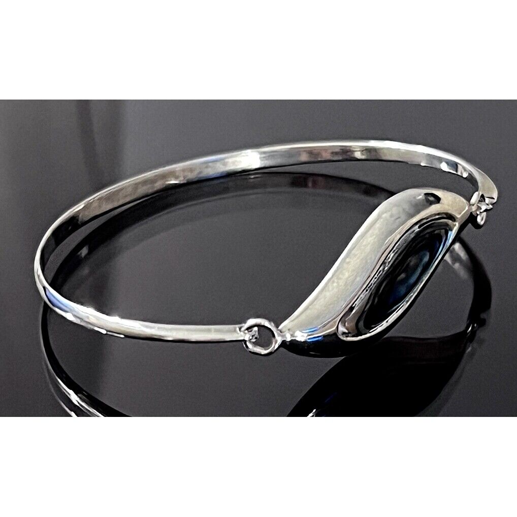 ELEGANT 925 STERLING SILVER AND ABALONE BRACELET SKY