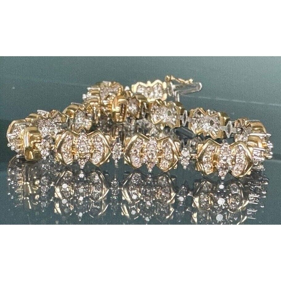 14K YELLOW GOLD  AD 1 CARAT DIAMOND BRACELET SKY