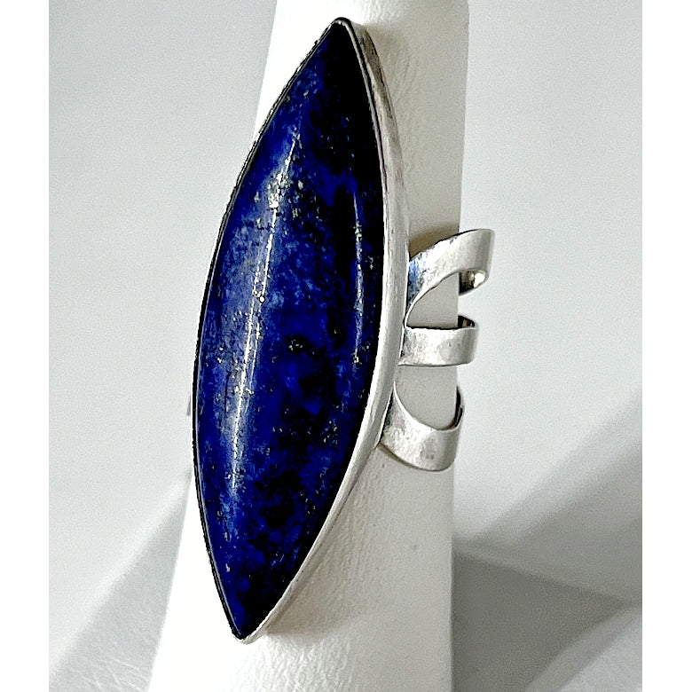 925 STERLING SILVER AND LAPIS LAZULII FULL FINGER SIZE 6.5 SKY