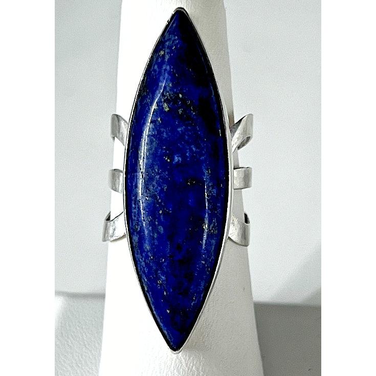 925 STERLING SILVER AND LAPIS LAZULII FULL FINGER SIZE 6.5 SKY