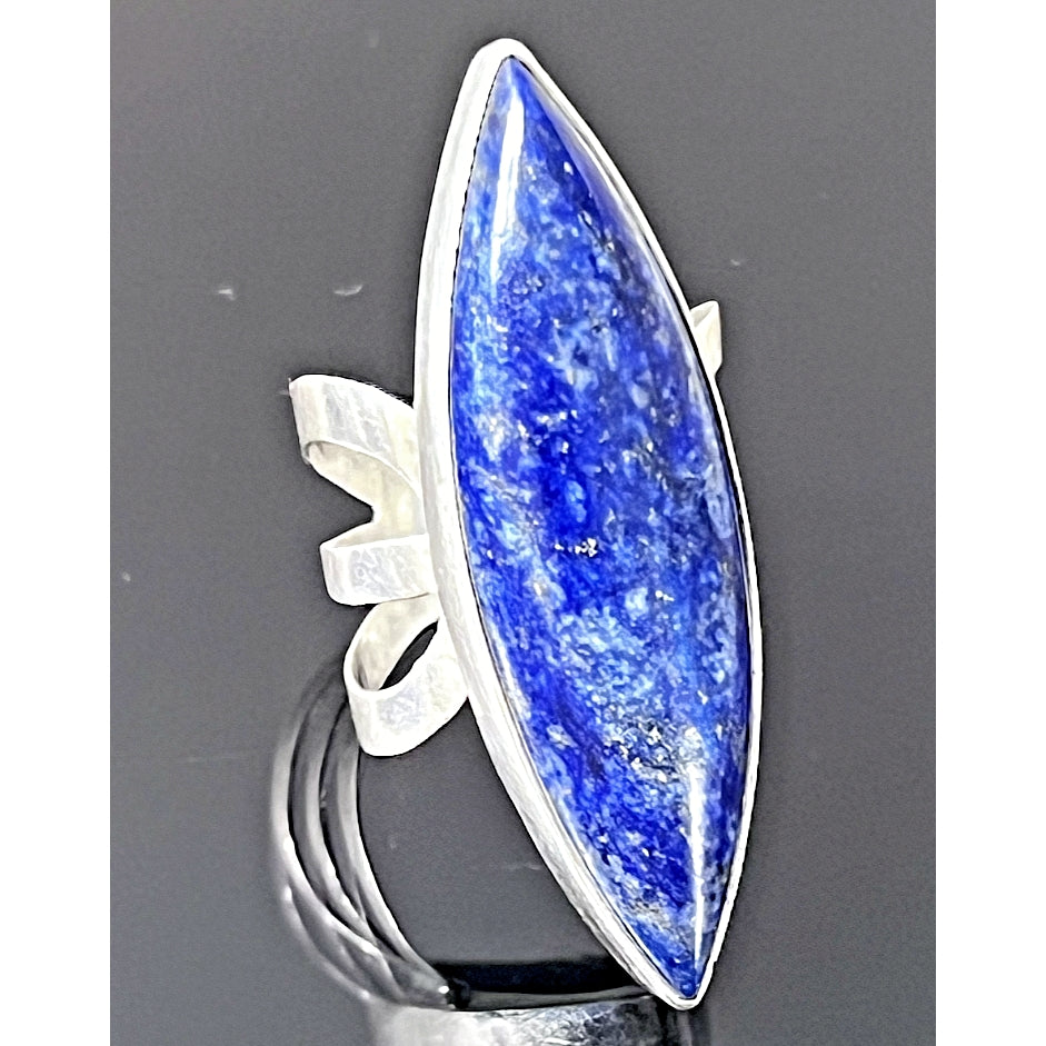 925 STERLING SILVER AND LAPIS LAZULII FULL FINGER SIZE 6.5 SKY