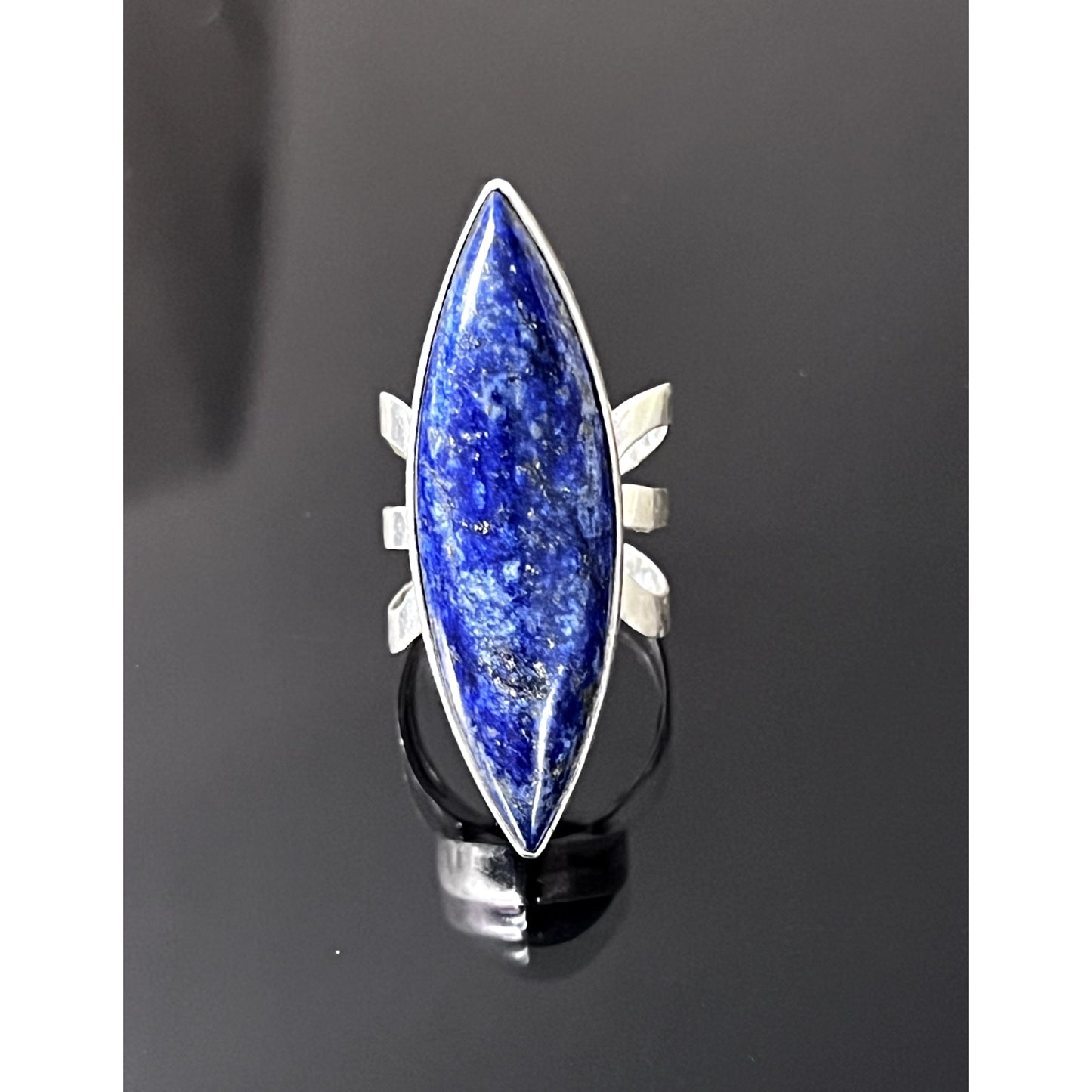 925 STERLING SILVER AND LAPIS LAZULII FULL FINGER SIZE 6.5 SKY