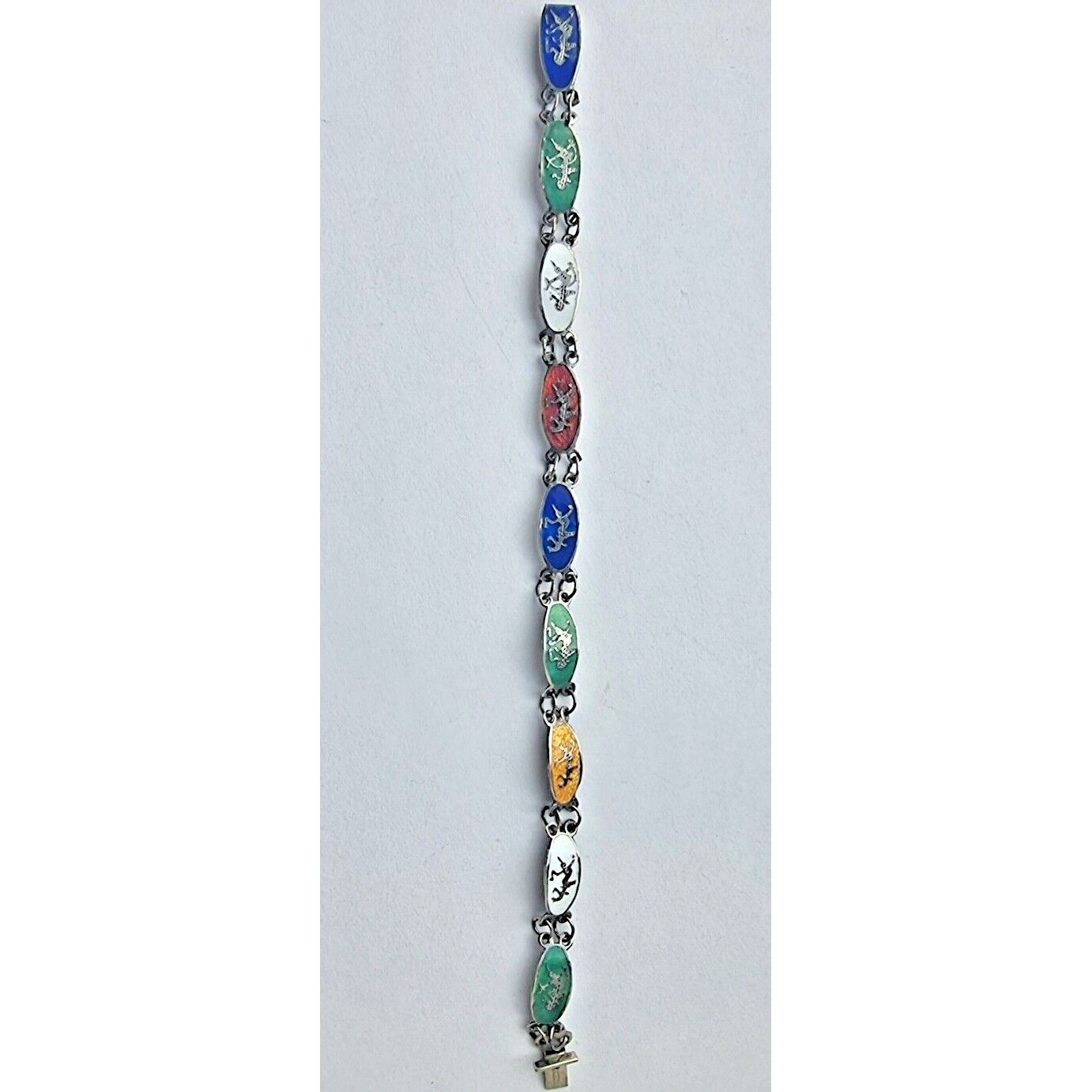 925 STERLING SILVER MULTI-COLORED ENAMEL BRACELET SKY