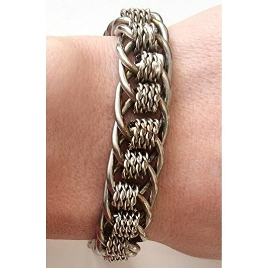 925 STERLING SILVER FANCY WEAVE BRACELET SKY