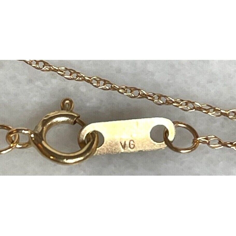 14K YELLOW GOLD  TOW TRACK PENDANT NECKLACE SKY