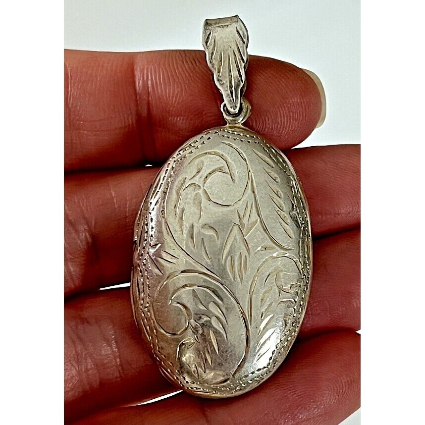 925 STERLING SILVER HAND ENGRAVED LOCKET PENDANT SKY