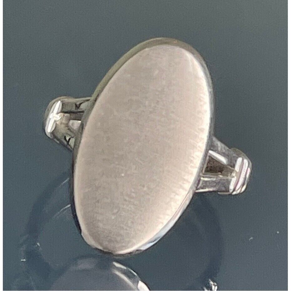 LADY'S 925 STERLING SILVER SIGNET RING SIZE 6.75 SKY