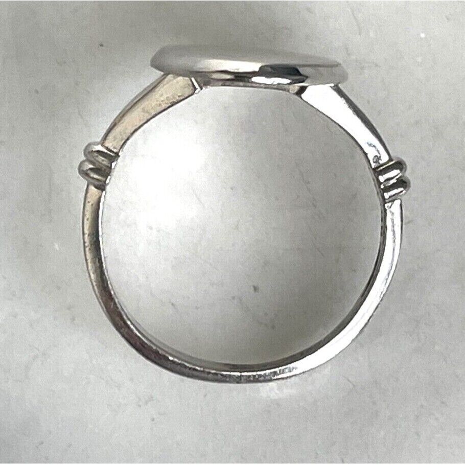 LADY'S 925 STERLING SILVER SIGNET RING SIZE 6.75 SKY