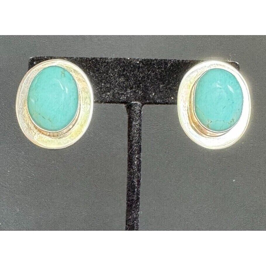 TAXCO 925 STERLING SILVER AND LARIMAR EARRINGS SKY