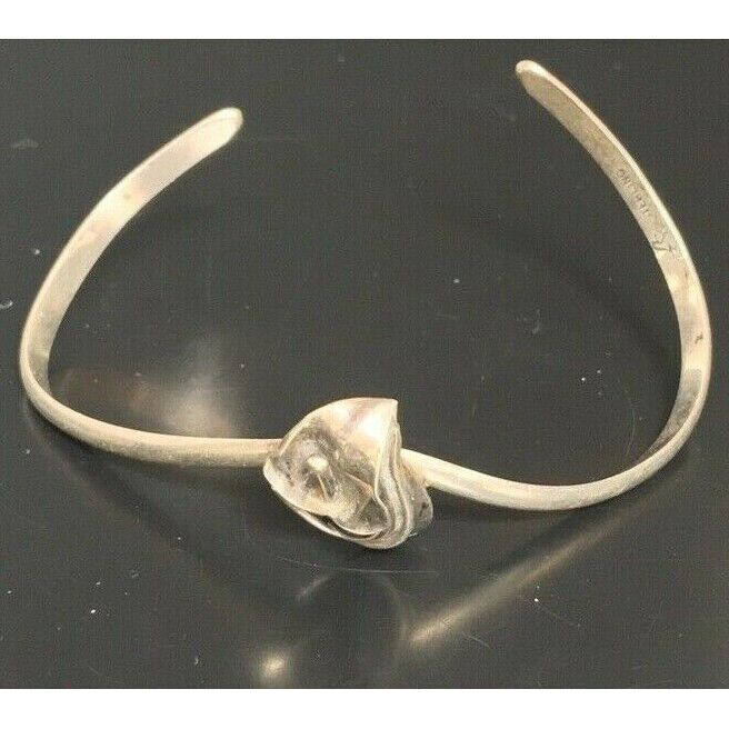 ELEGANT 925 STERLING SILVER CALLA LILY FLOWER BRACELET SKY