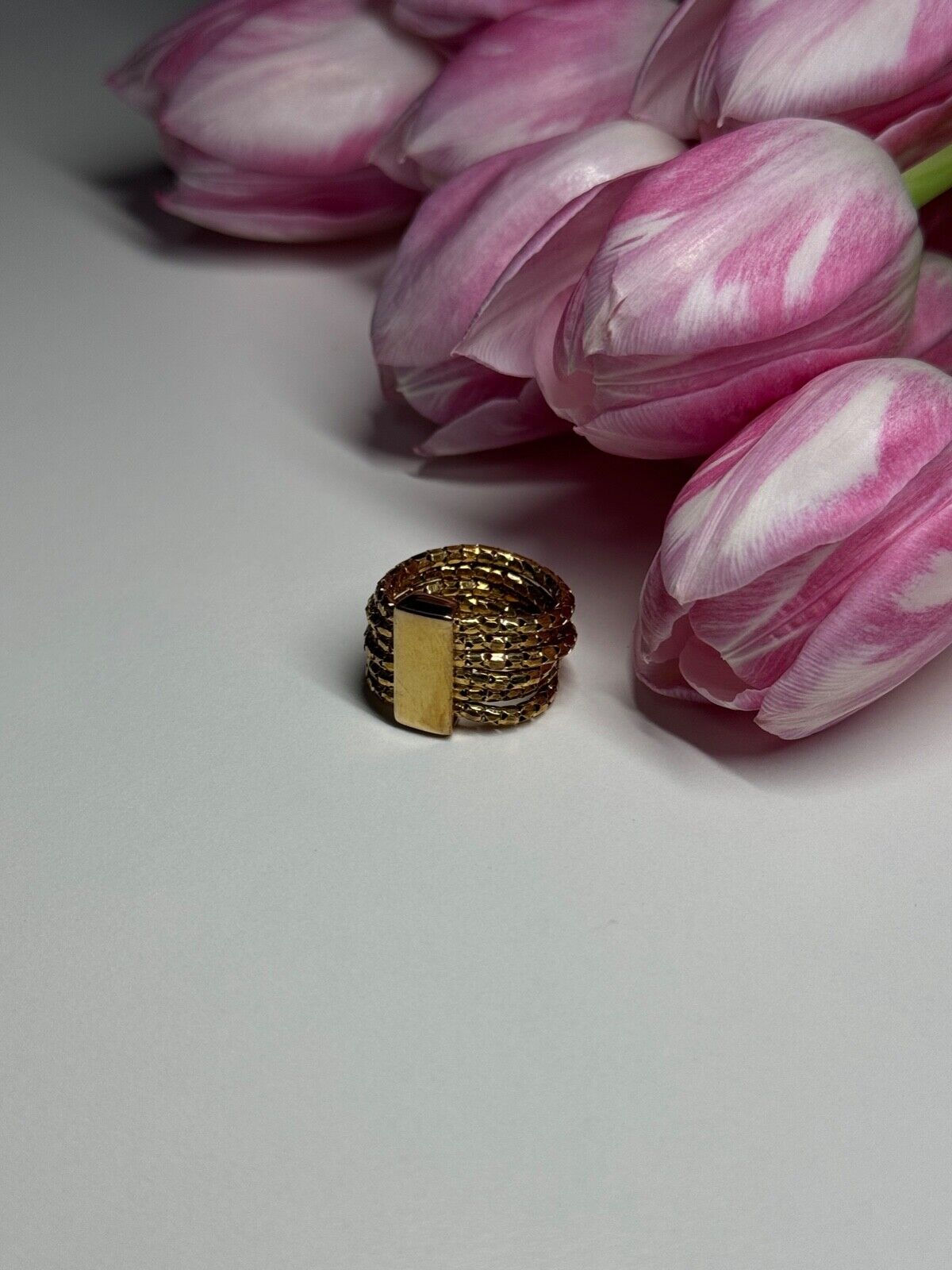 925 STERLING SILVER GOLD PLATED  ITAOR RING ITALY SIZE 5