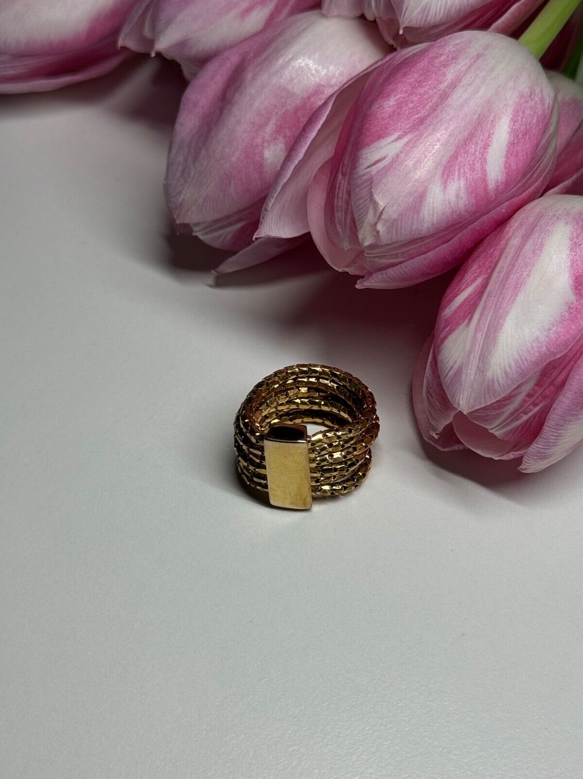 925 STERLING SILVER GOLD PLATED  ITAOR RING ITALY SIZE 5