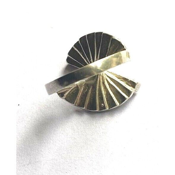 925 STERLING SILVER SPIRAL FAN RING SIZE 5.75 SKY