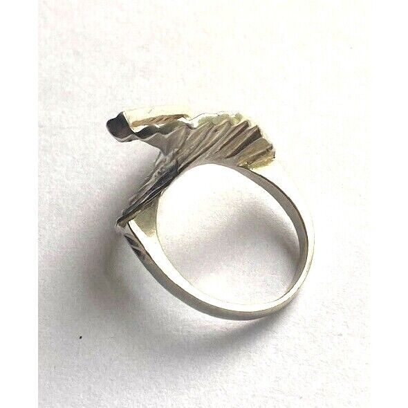 925 STERLING SILVER SPIRAL FAN RING SIZE 5.75 SKY