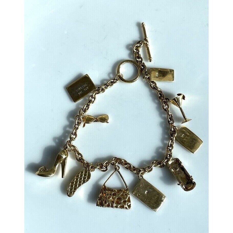 OTC 925 STERLING SILVER VERMEIL CHARM BRACELET SKY