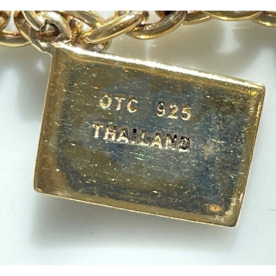 OTC 925 STERLING SILVER VERMEIL CHARM BRACELET SKY