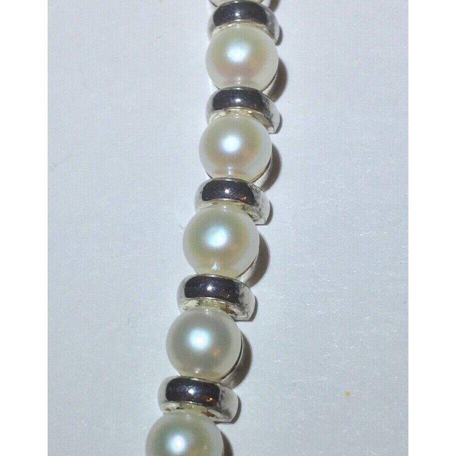 CLASSY 925 STERLING SILVER & PEARL BRACELET. NEW SKY