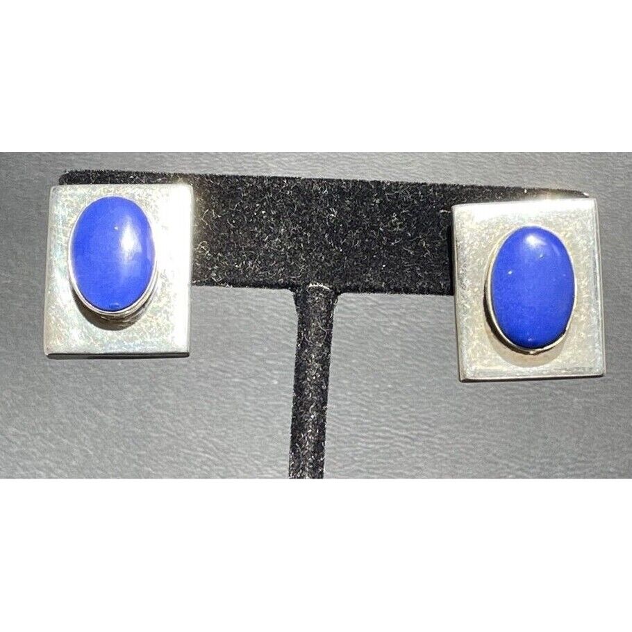 925 STERLING  SILVER LAPIS LAZULI EARRINGS SKY