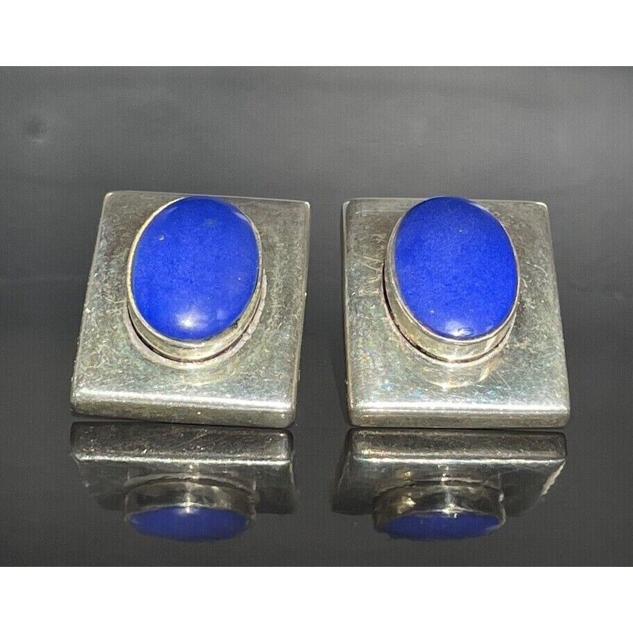 925 STERLING  SILVER LAPIS LAZULI EARRINGS SKY