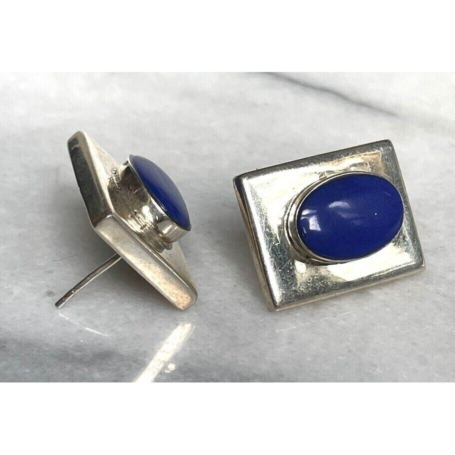 925 STERLING  SILVER LAPIS LAZULI EARRINGS SKY