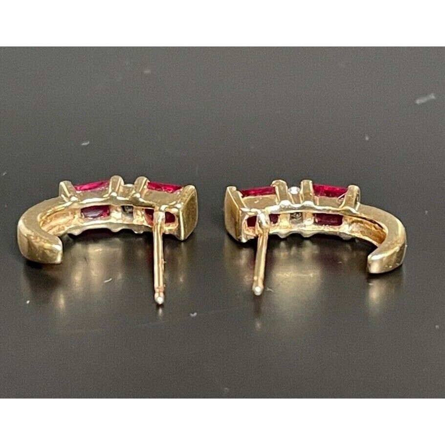 CUTE YELLOW GOLD PINK TOPAZ & DIAMOND EARRINGS SKY