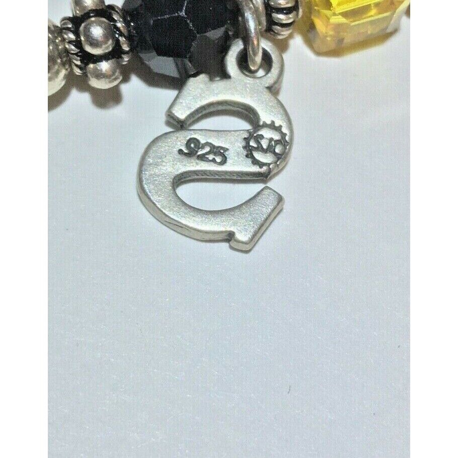 STERLING SILVER FOOTBALL RELATED CHARM BRACELET SKY