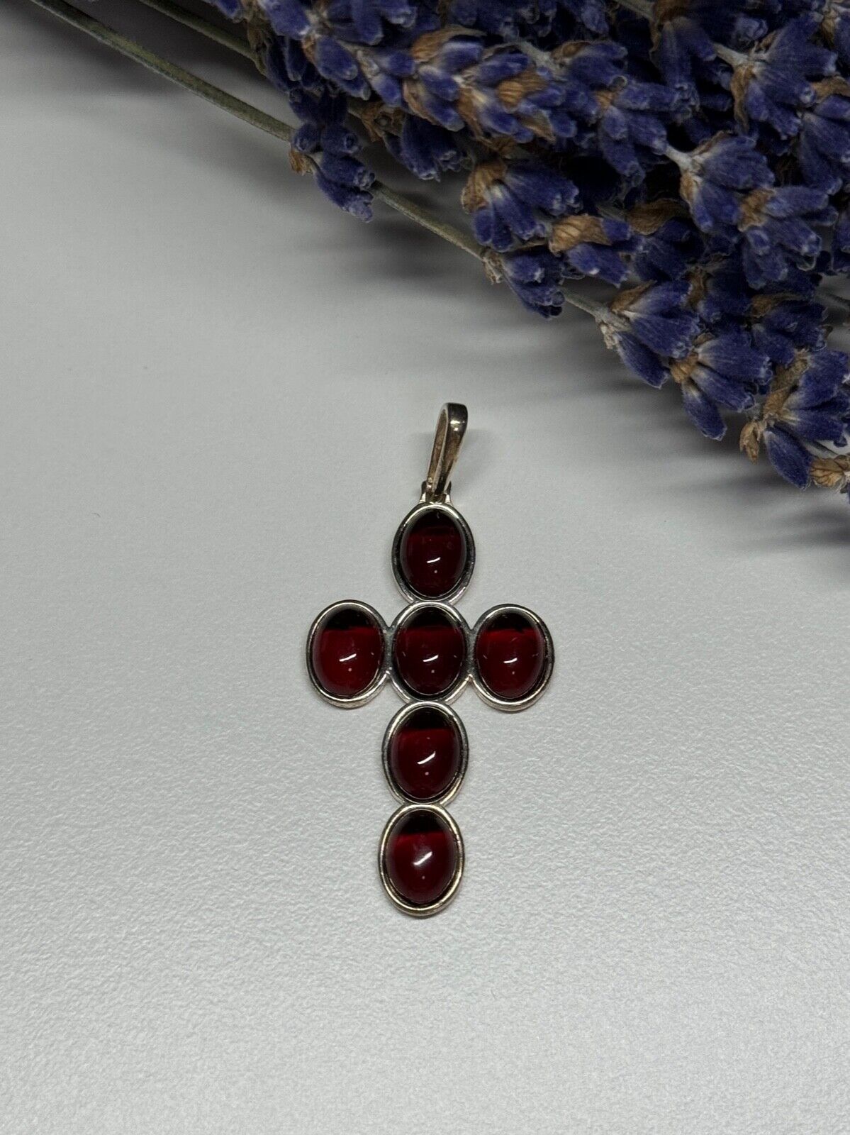 925 STERLING SILVER  AGATE CROSS