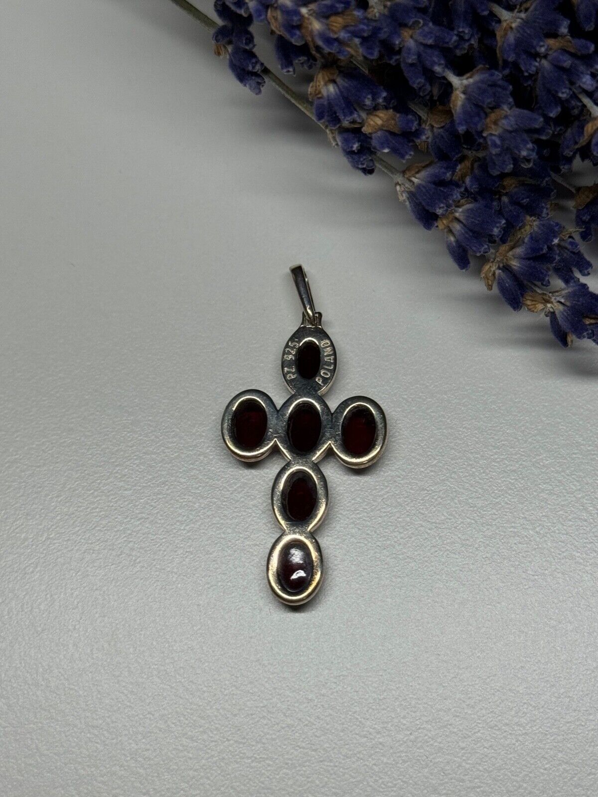 925 STERLING SILVER  AGATE CROSS