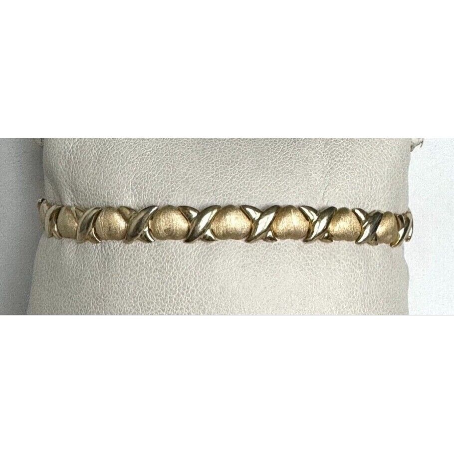 925 STERLING SILVER VERMEIL ''HUGS AND KISSES''  BRACELET SKY