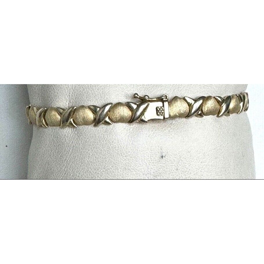 925 STERLING SILVER VERMEIL ''HUGS AND KISSES''  BRACELET SKY