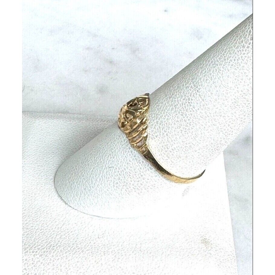 YELLOW GOLD SCROLLS FACE RING SIZE 9.75 SKY