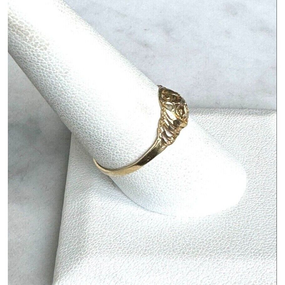 YELLOW GOLD SCROLLS FACE RING SIZE 9.75 SKY