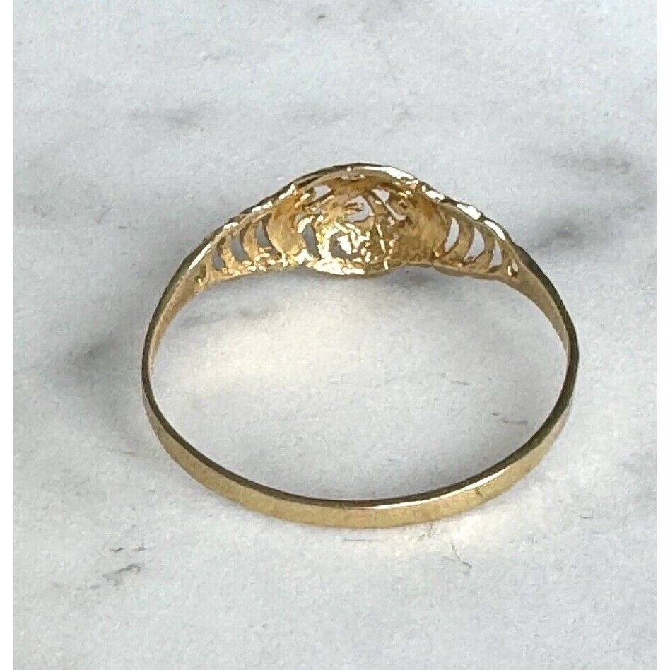 YELLOW GOLD SCROLLS FACE RING SIZE 9.75 SKY