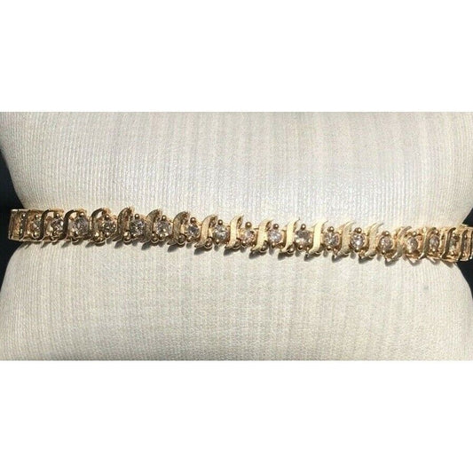 YELLOW GOLD 1.4 CT DIAMOND TENNIS BRACELET SKY