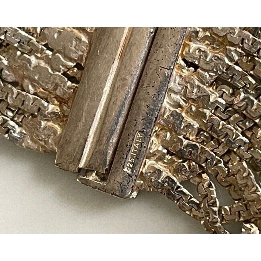 IBB ITALY 925 STERLING SILVER  WOVEN BRACELET SKY