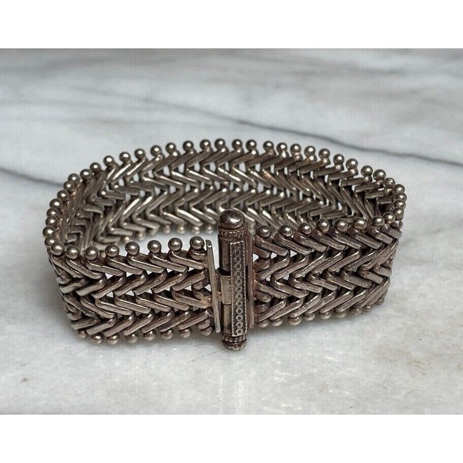 MASSIVE VINTAGE 800 SILVER UNISEX WRAP BRACELET SKY