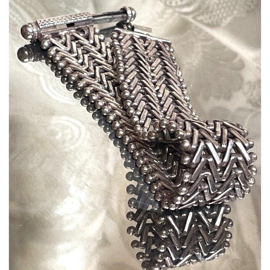 MASSIVE VINTAGE 800 SILVER UNISEX WRAP BRACELET SKY