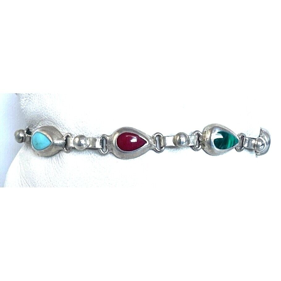 925 STERLING SILVER MULTI GEMSTONE BRACELET SKY