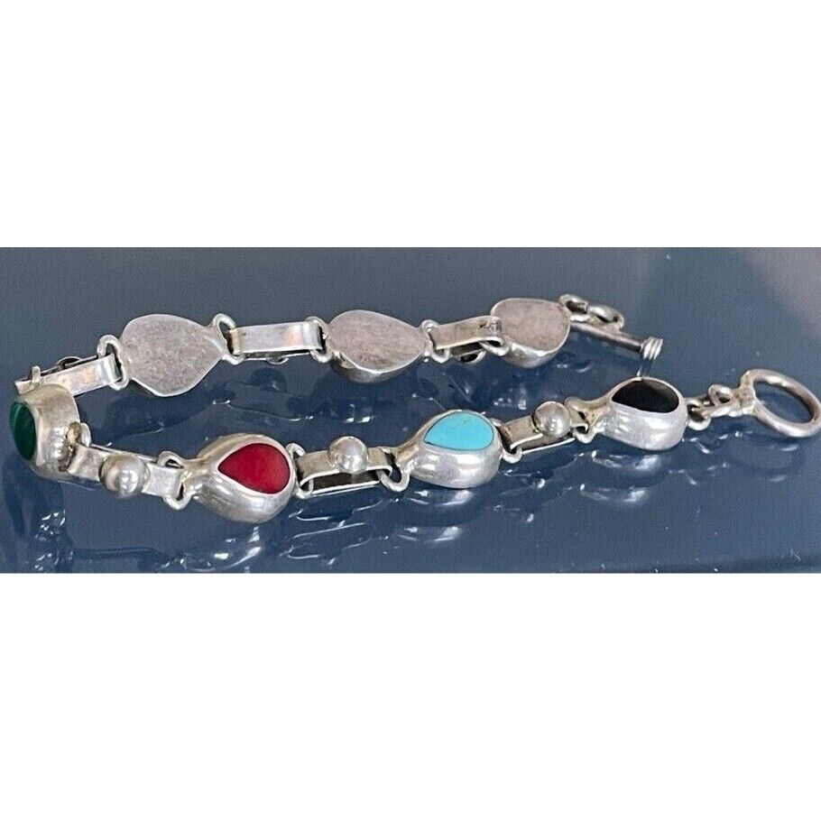 925 STERLING SILVER MULTI GEMSTONE BRACELET SKY