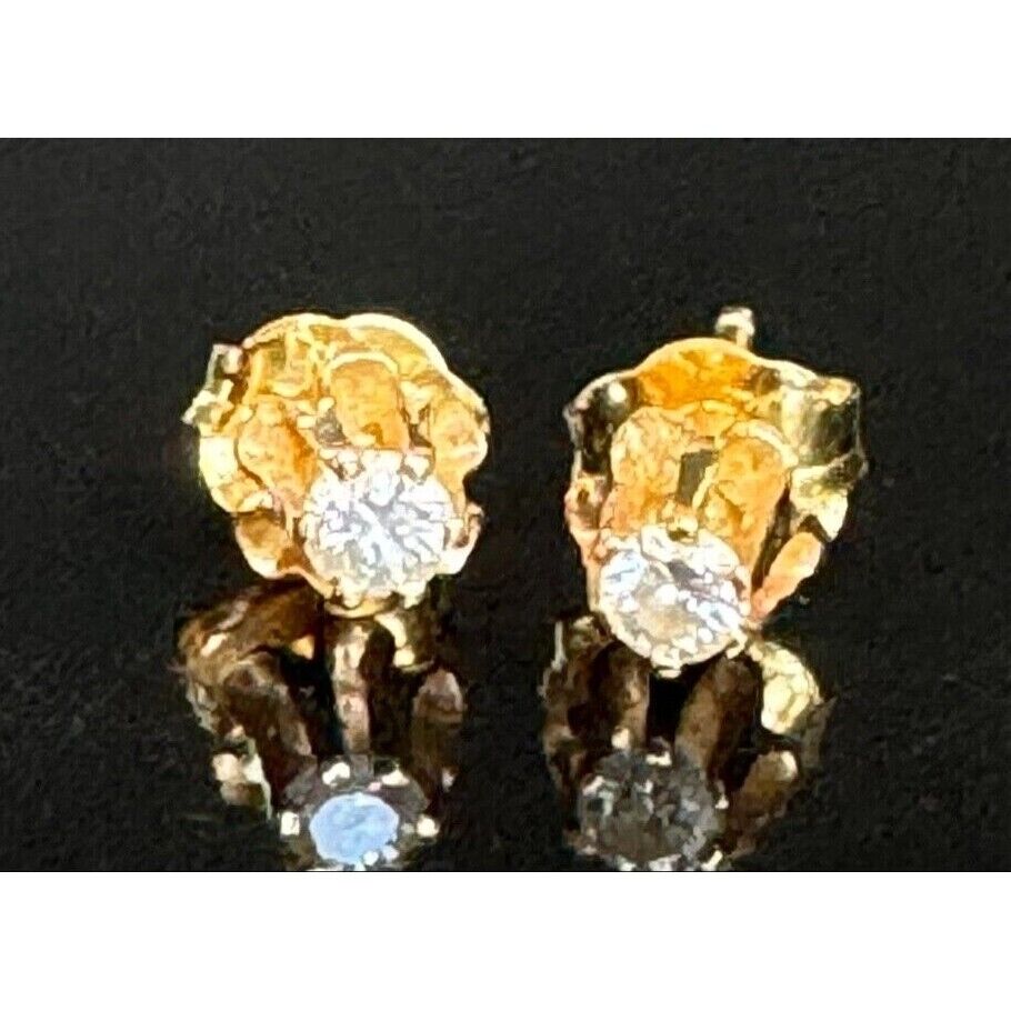 YELLOW GOLD DIAMOND STUD EARRINGS SKY